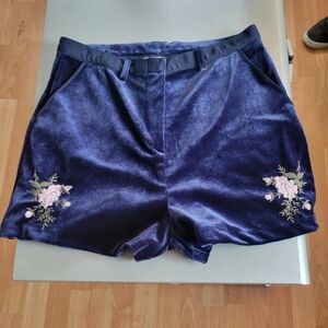 Lauren Conrad blue velvet Runway shorts size 14